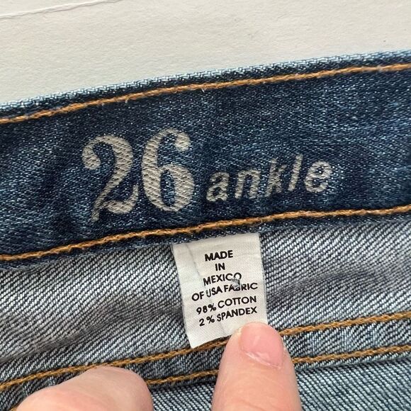 J. Crew Mid Wash Blue Low Rise Toothpick Stretch Ankle Denim Jeans Size 26 - Picture 8 of 14